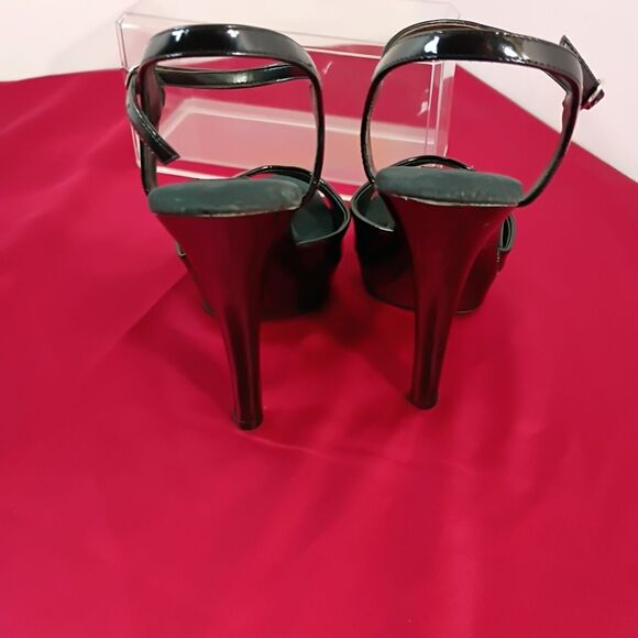 Ellie Shiny Black Strappy Heels - Picture 11 of 11